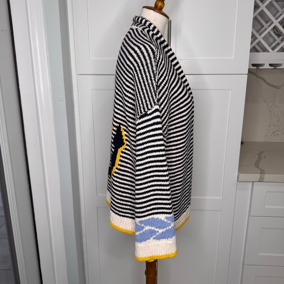 Anthropologie Maeve M/L Portside Nautical Anchor Cardigan Sweater Knit Women’s - Picture 4 of 6